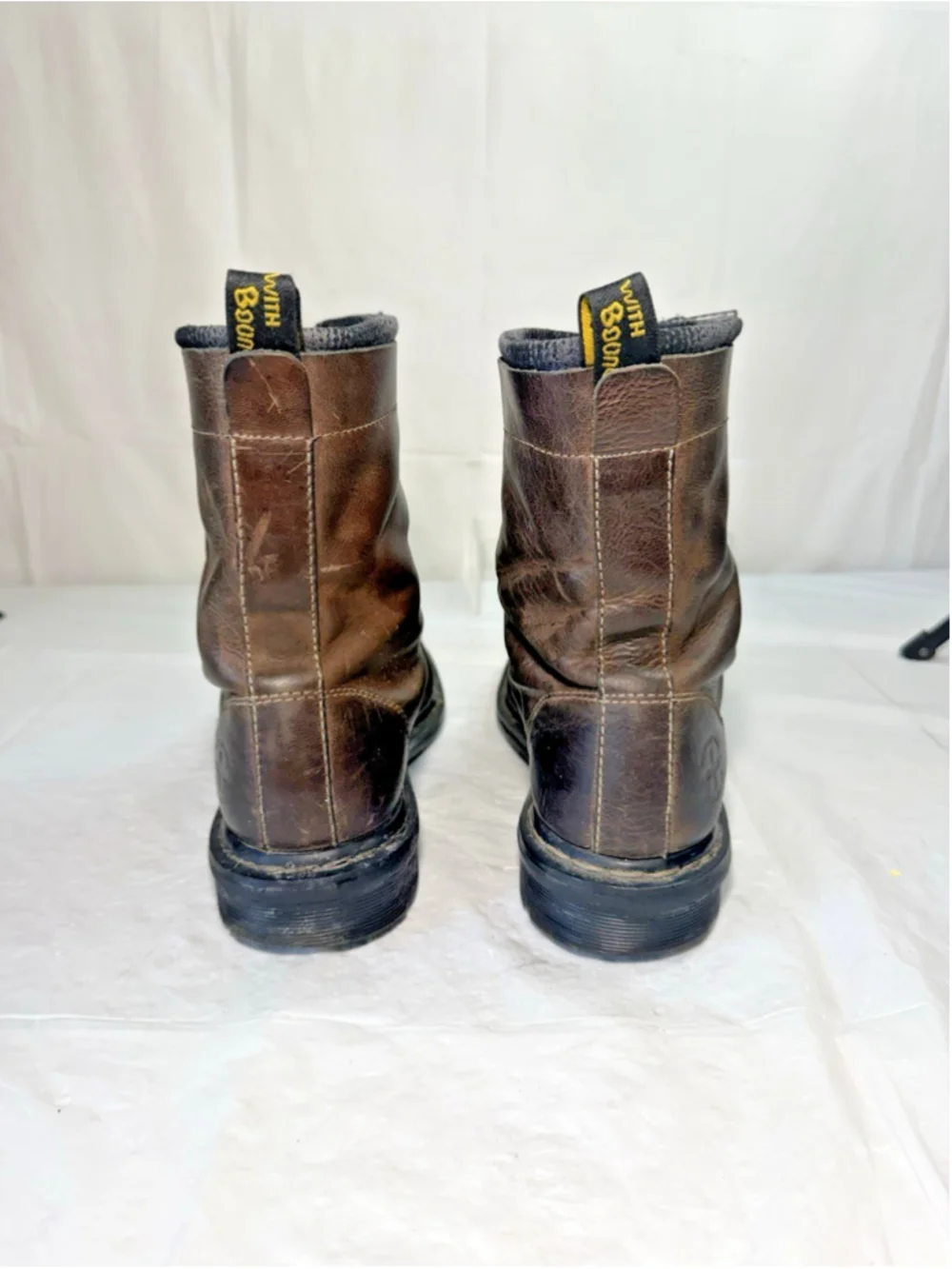 Doctor Martin Brown Leather Lace Up Crazy Bomb BOOT MENS SIZE 9.5 vintage